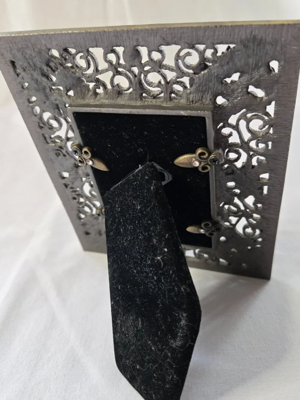 Romantic Floral Embellished Jeweled Metal Picture Frame